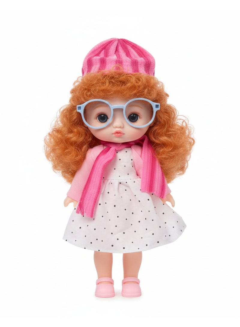 توي لاند دمية طفل لطيفة ترتدي نظارة وفستانًا | دمية أزياء للأطفال | دمية للعب التخيلي - Image 1